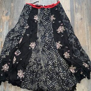 Free People Black and Red Women's Skirt